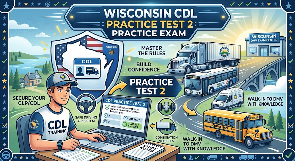 Wisconsin CDL Practice Test 2 Banner