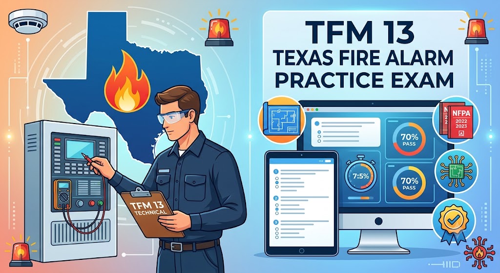 TFM 13 Texas Fire Alarm Technician 13 – Technical Practice Test Banner