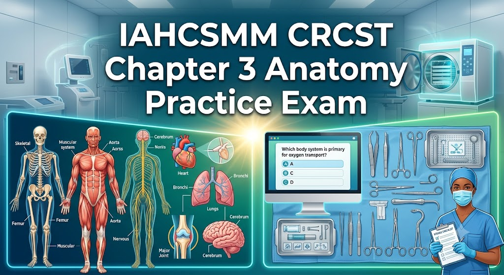 IAHCSMM CRCST Practice Test – Chapter 3 Anatomy for Sterile Processing Technicians Banner