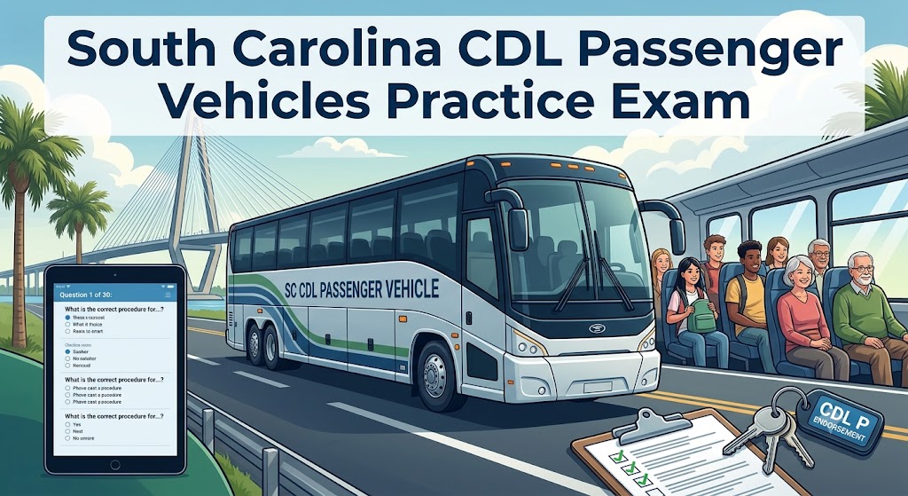 South Carolina CDL Passenger Vehicles Practice Test Banner