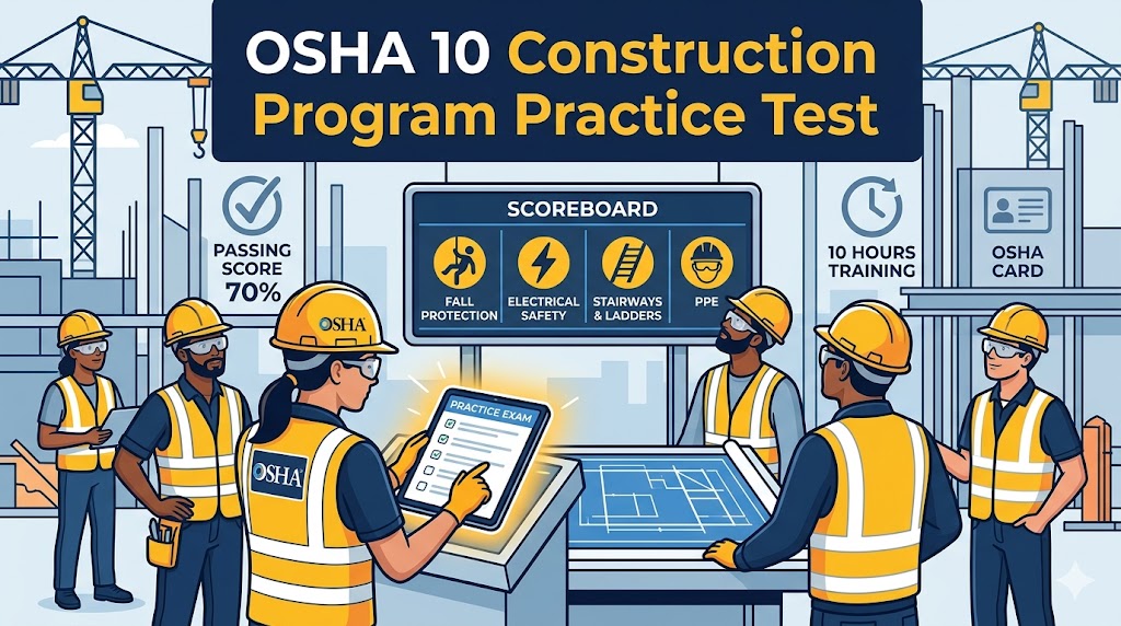 OSHA 10 Construction Program Practice Test Banner