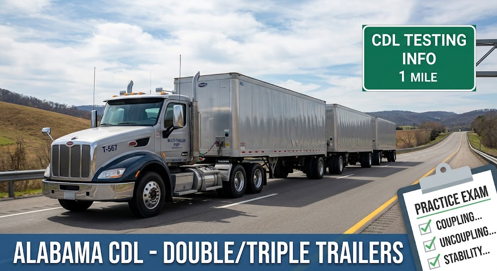 Alabama CDL Double/Triple Trailers Practice Test Banner
