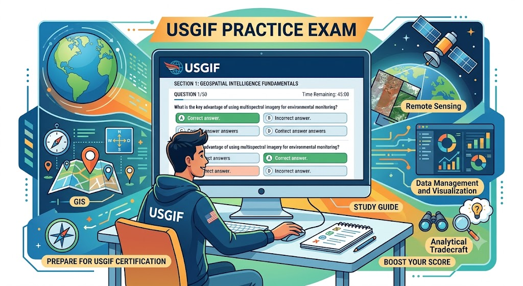 United States Geospatial Intelligence Foundation (USGIF) Practice Exam Banner
