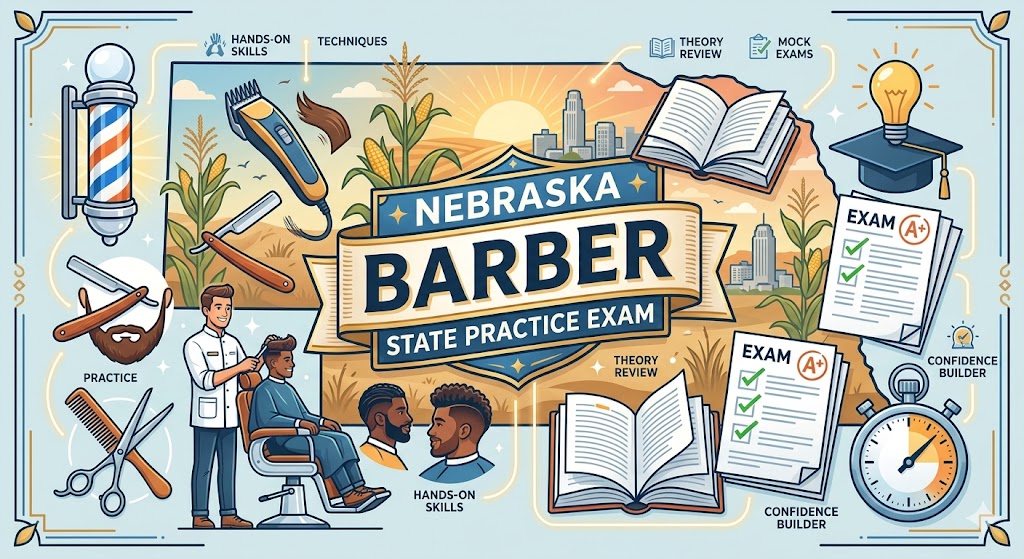 Nebraska Barber State Practice Exam Banner