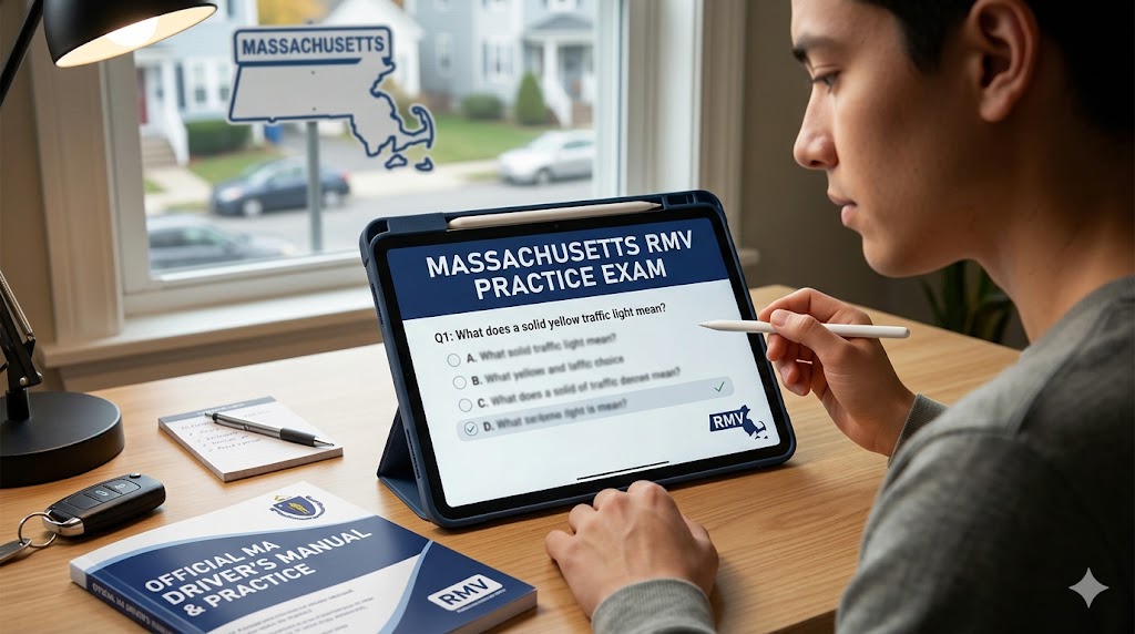 Massachusetts Registry of Motor Vehicles (RMV) Practice Test Banner