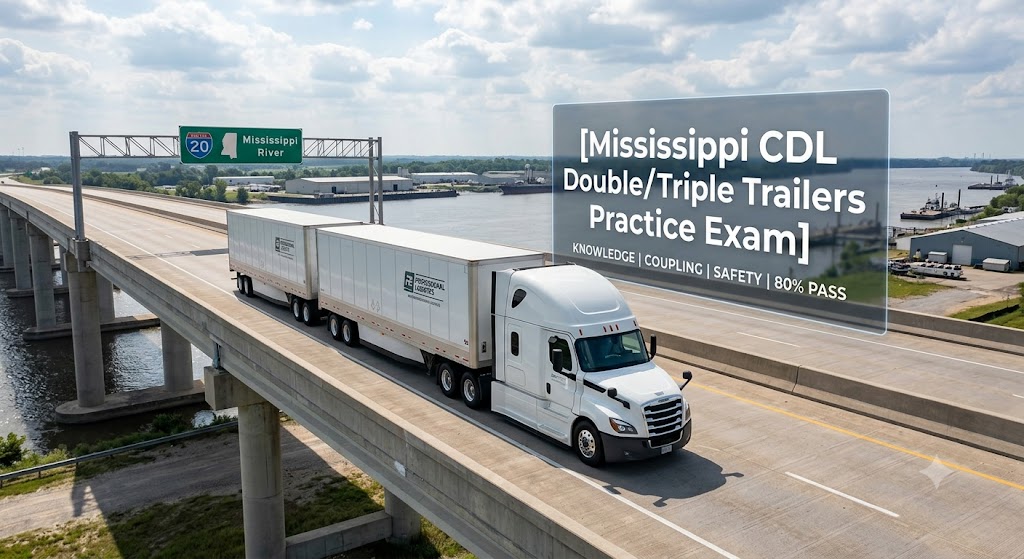 Mississippi CDL Double/Triple Trailers Practice 
Test Banner