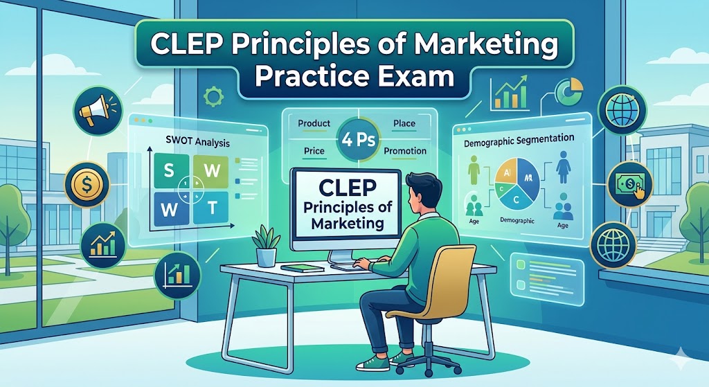 CLEP Marketing Practice Exam Banner