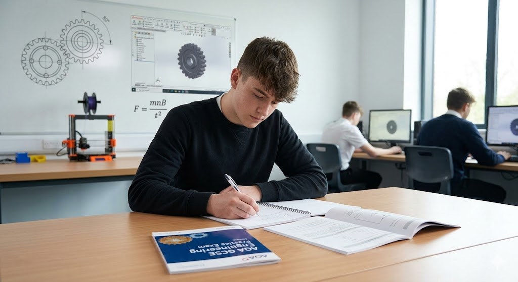 Assessment and Qualifications Alliance (AQA) GCSE Engineering Practice Exam Banner