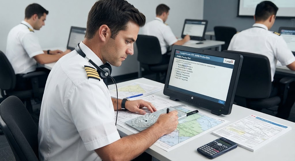 ATPL Canadian Meteorology, Radio Aids to Navigation, and Flight Planning (SAMRA) Practice Test Banner