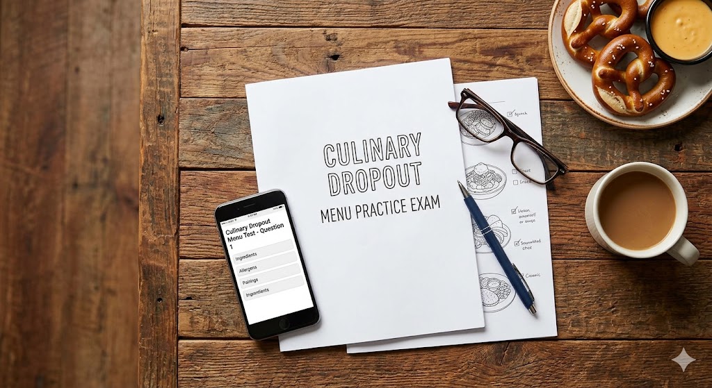 Culinary Dropout Menu Practice Test Banner