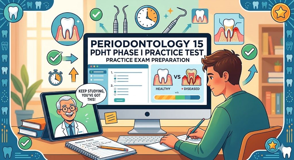 Periodontology 15 PDHT Phase I Practice Test Banner