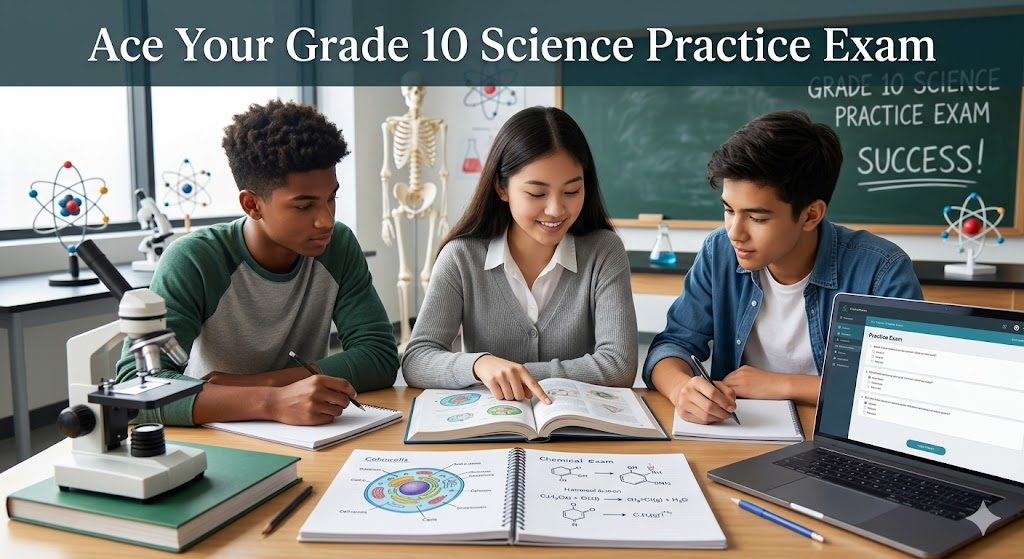 Grade 10 Science Practice Exam Banner