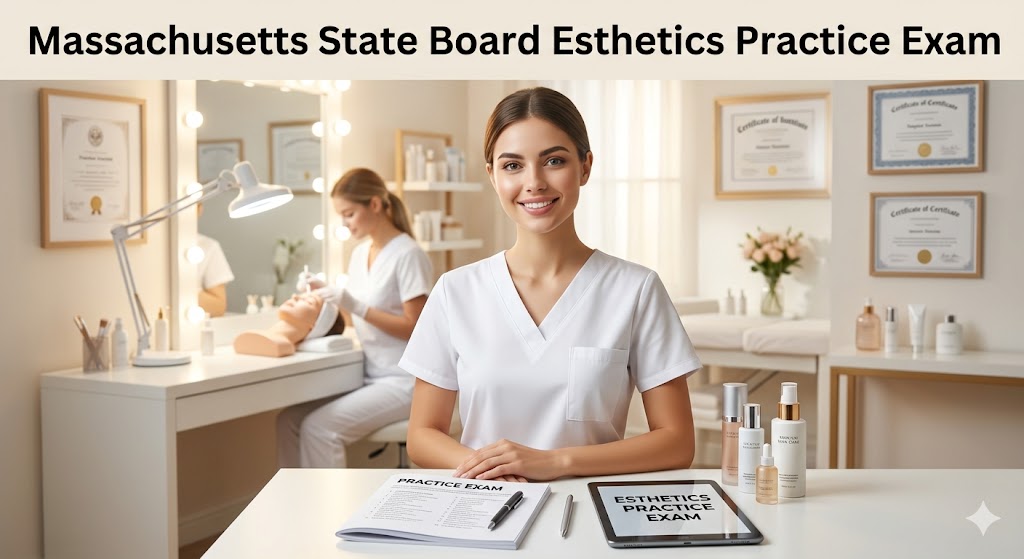 Massachusetts State Board Esthetics Practice Exam Banner