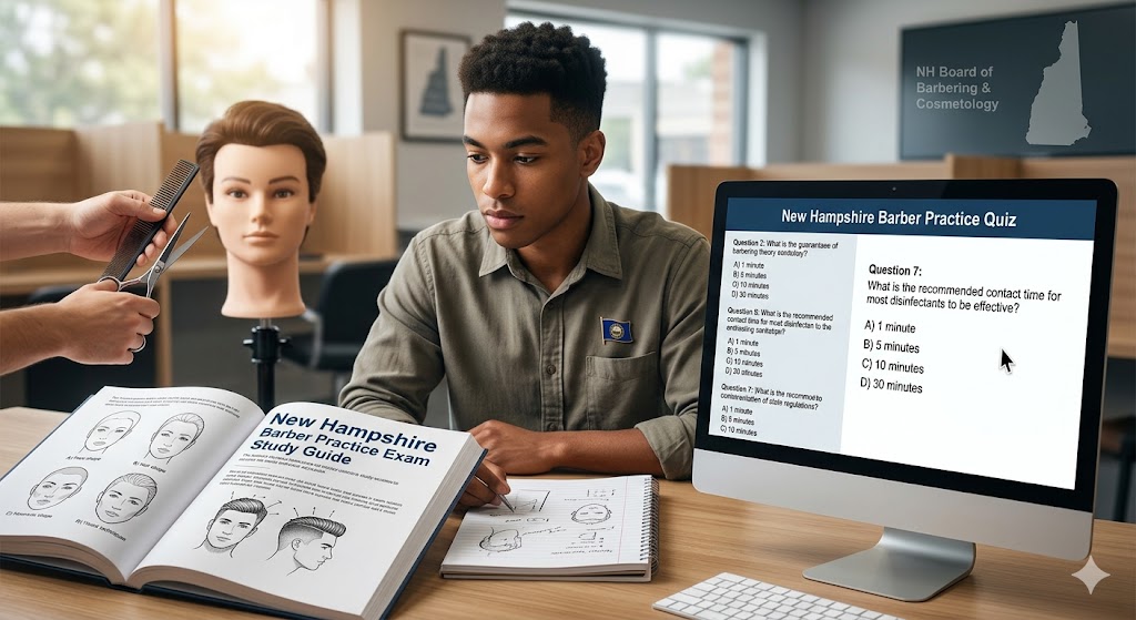 New Hampshire Barber Practice Exam Banner