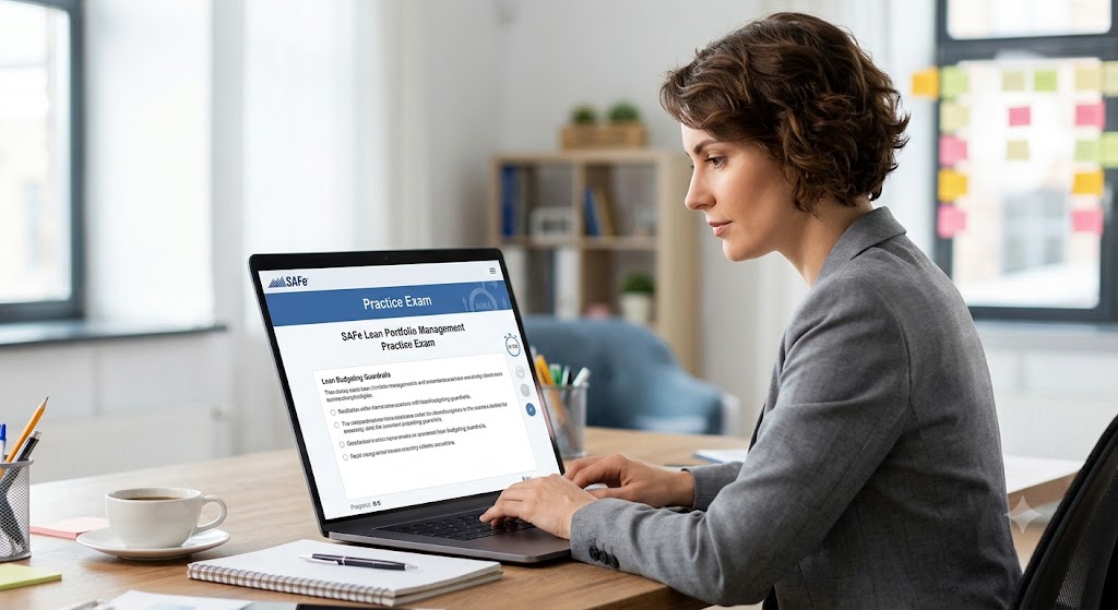 Scaled Agile Framework (SAFe) Lean Portfolio Management Practice Exam Banner