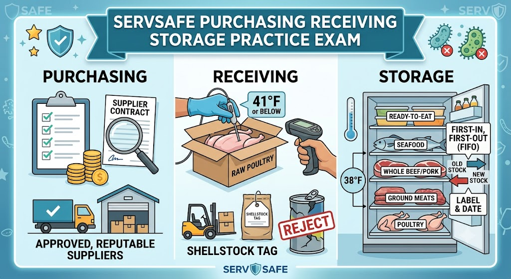 ServSafe Practice Test Chapter 5 Purchasing, Receiving, and Storage Banner