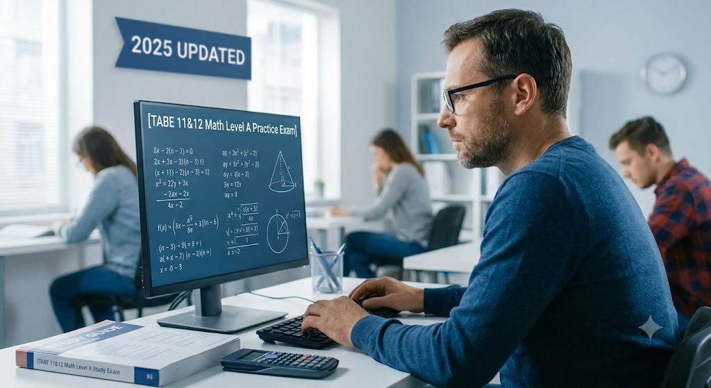 TABE 11&12 Math Practice Test 2025 [Level A UPDATED] Banner