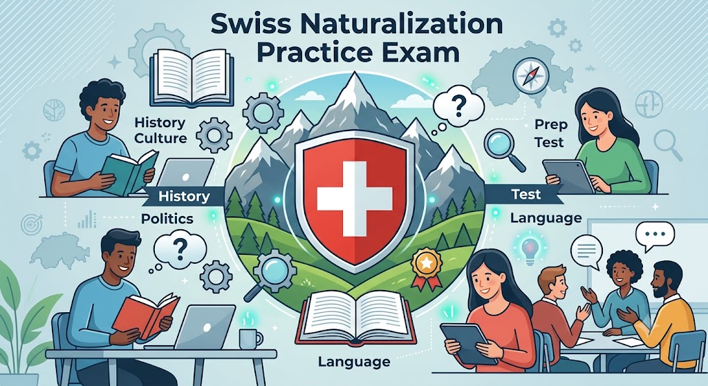 Naturalization Practice Test & Exam Prep | Switzerland Banner