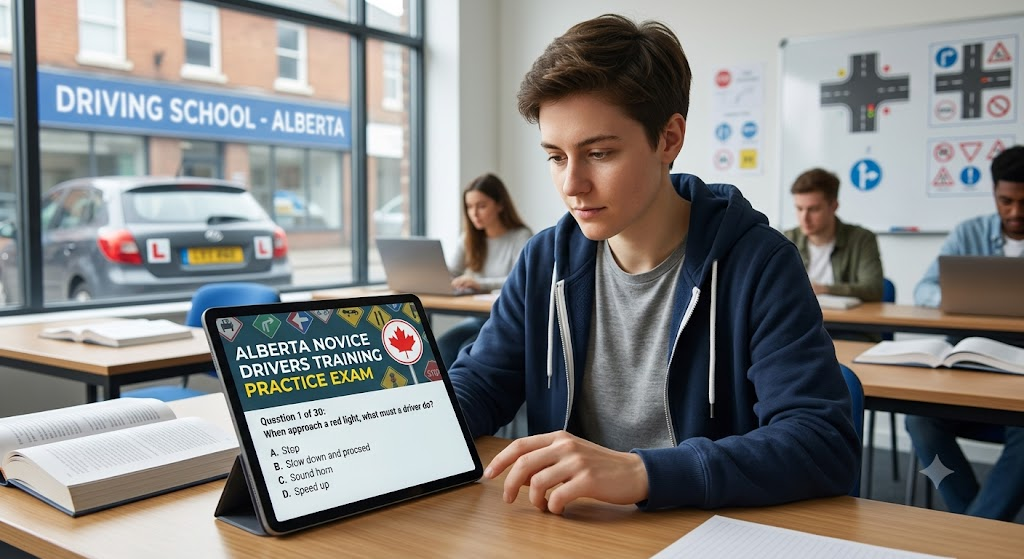 Alberta Novice Drivers Training Practice Test Banner