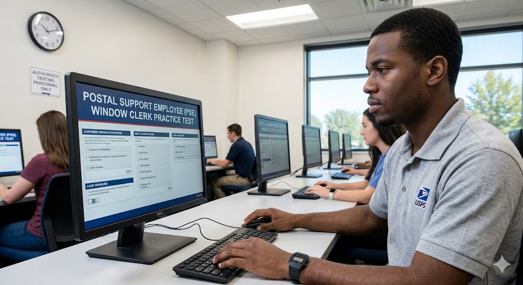 Postal Support Employee (PSE) Window Clerk Practice Test Banner