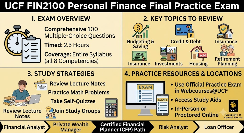 University of Central Florida (UCF) FIN2100 Personal Finance and Investments Final Practice Exam Banner