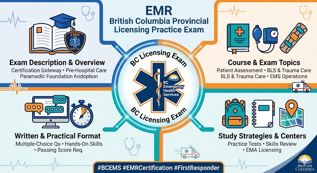 Emergency Medical Responder (EMR) British Columbia Provincial Licensing Practice Exam Banner