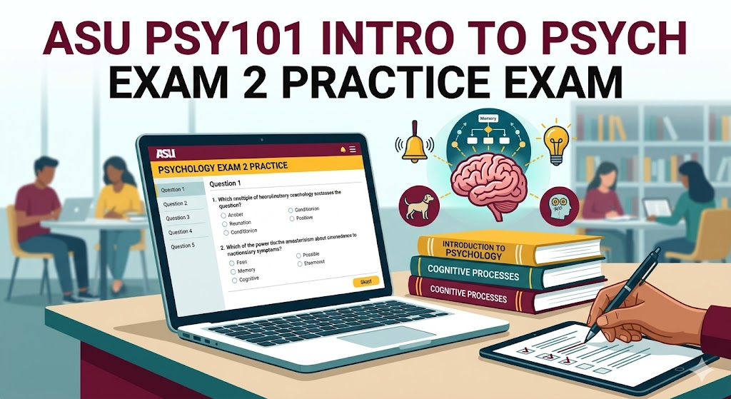 Arizona State University (ASU) PSY101 Introduction to Psychology Exam 2 Practice Banner