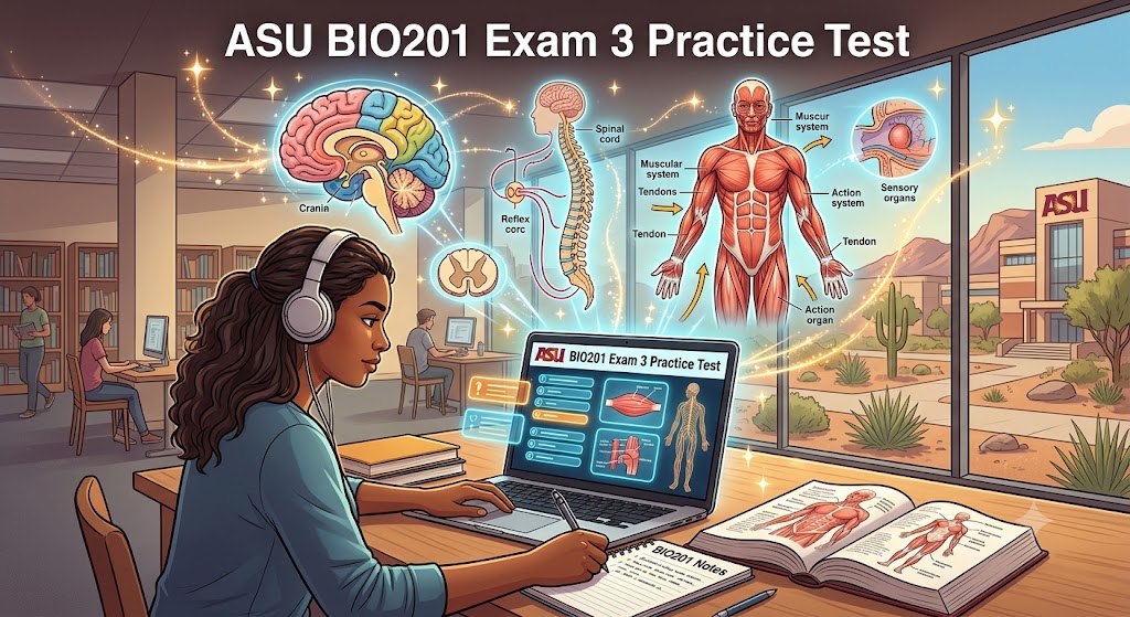 Arizona State University (ASU) BIO201 Human Anatomy and Physiology I Exam 3 Practice Banner