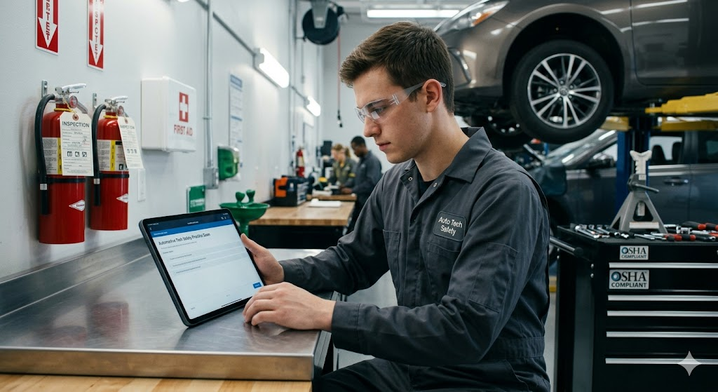 Automotive Tech Safety Practice Exam Banner