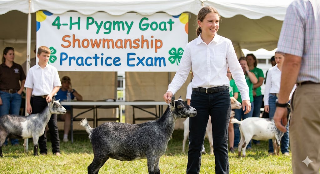 4-H Pygmy Goat Showmanship Practice Exam Banner