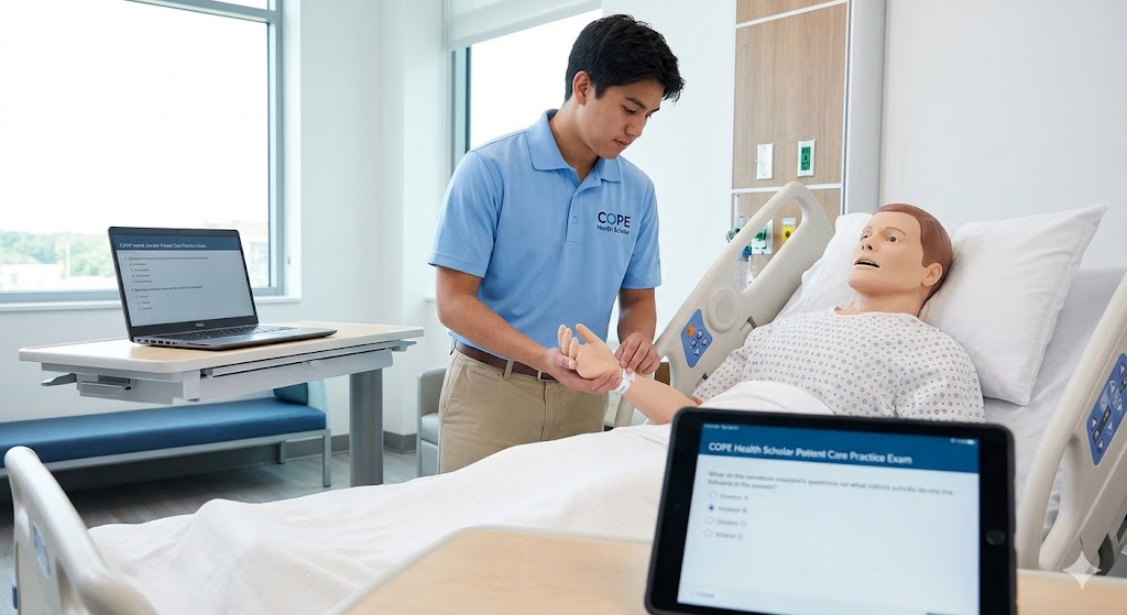 COPE Health Scholar Patient Care Practice Exam Banner