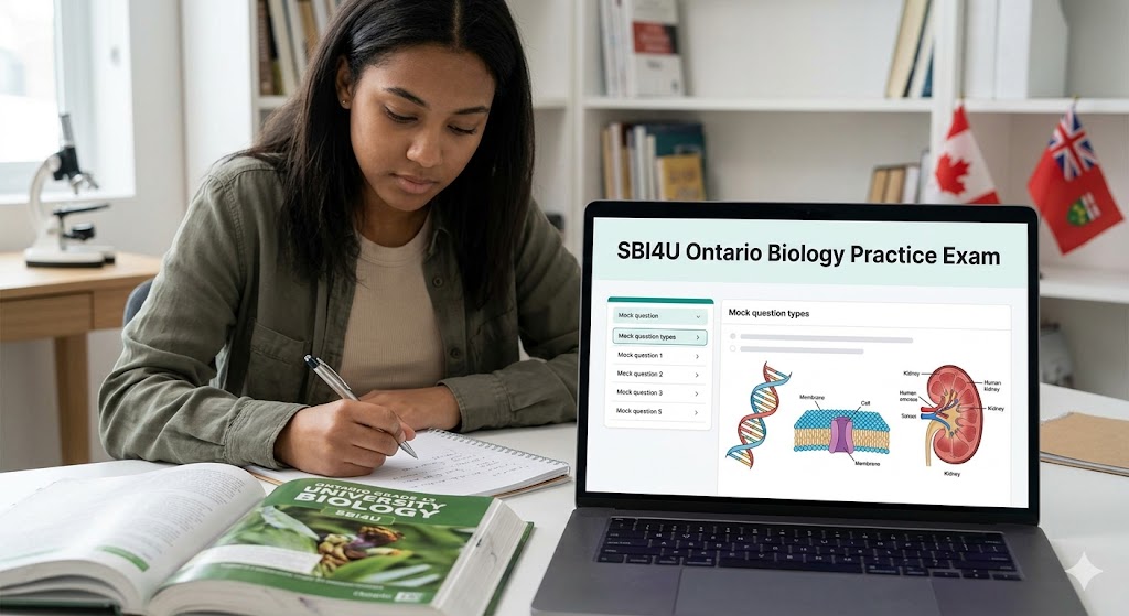 Ontario Grade 12 University Biology (SBI4U) Course Practice Exam Banner