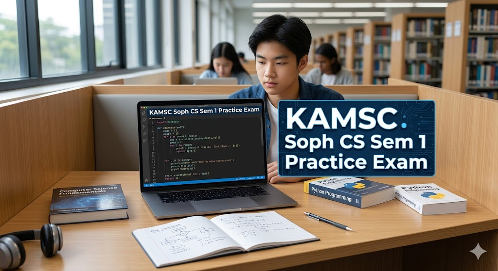 KAMSC Sophomore Computer Science Semester 1 Practice Test Banner