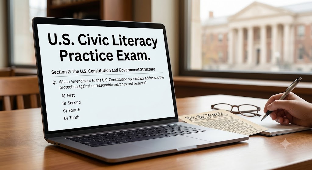 Civic Literacy Exam Section 2 Practice Test Banner
