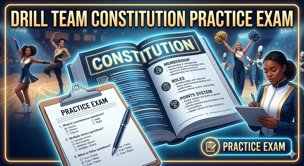 Drill Team Constitution Practice Test Banner