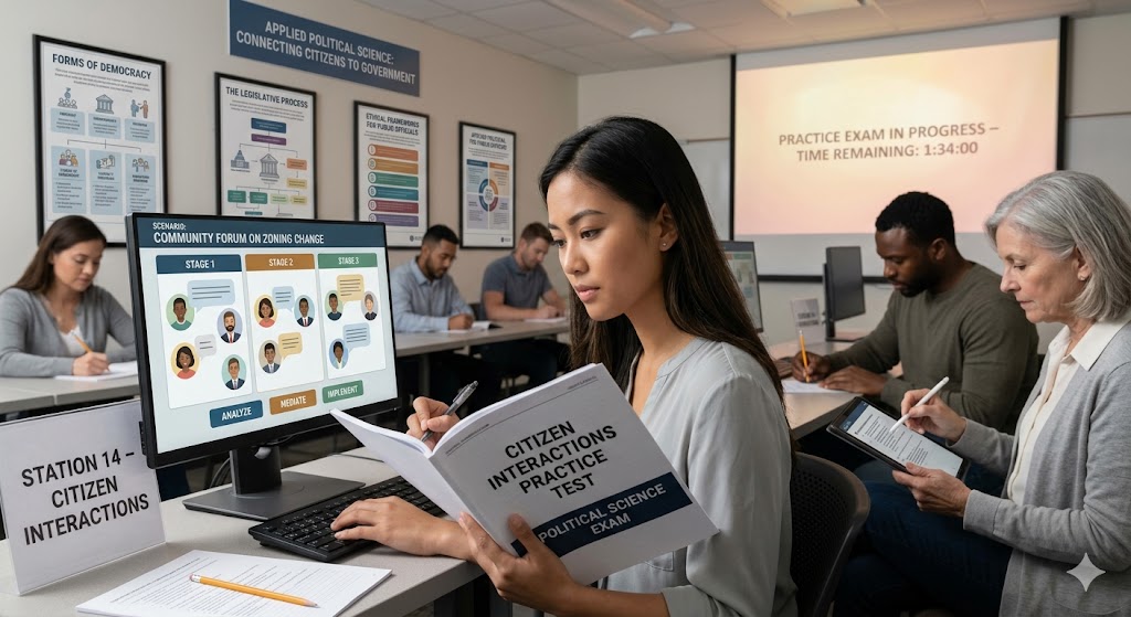 Political Science – Citizen Interactions Practice Test Banner