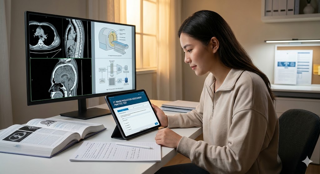 Computed Tomography (CT) Image Production Post-Course Assessment Practice Test Banner
