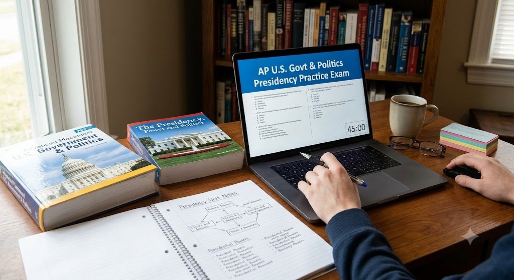 AP U.S. Government and Politics – The Presidency Practice Test Banner