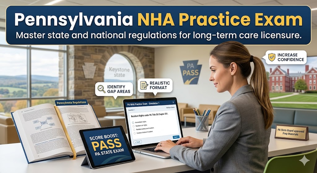 Pennsylvania Nursing Home Administrators (NHA) Practice Exam Banner