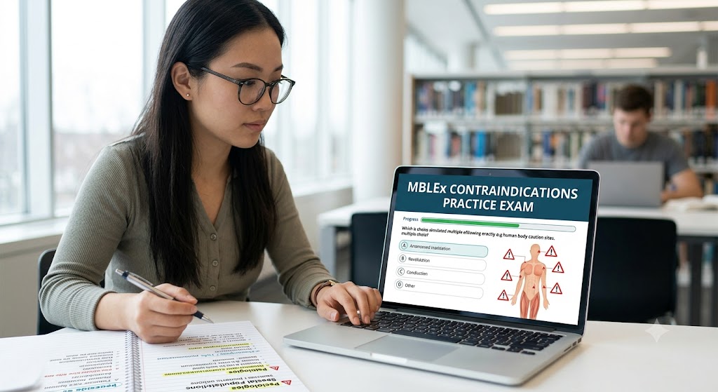 MBLEx Contraindications, Areas Of Caution, Special Populations Practice Test Banner