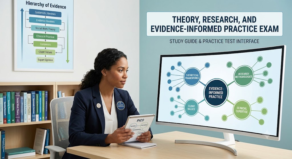 Theory, Research, and Evidence-Informed Practice Test Banner
