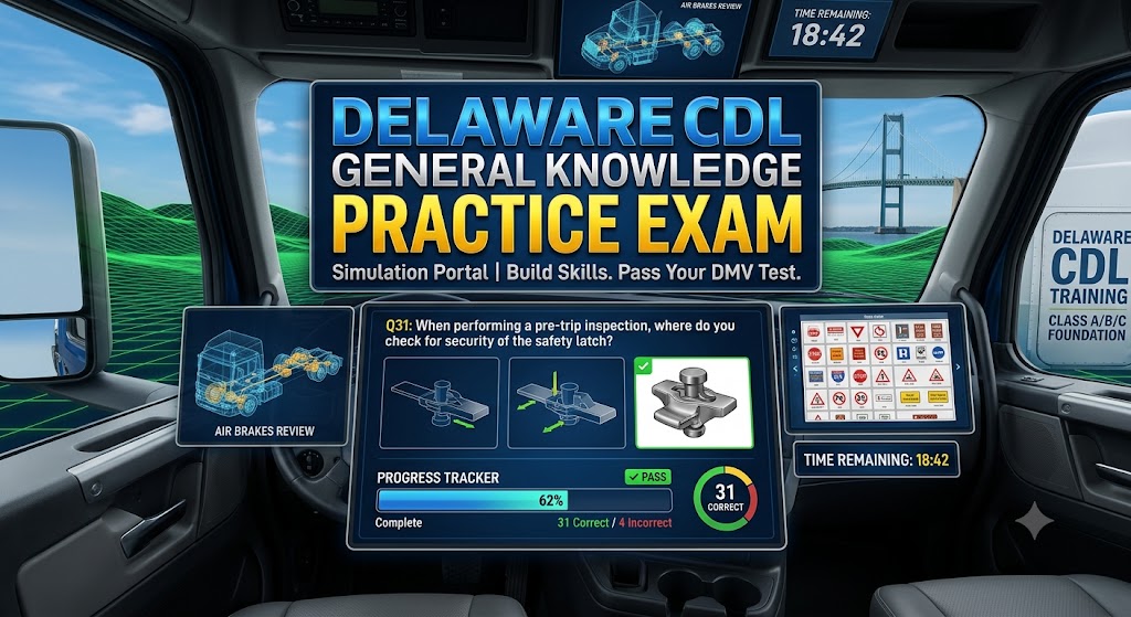 Delaware CDL General Knowledge Test Simulator Banner