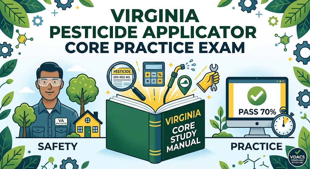 Virginia Commercial Pesticide Applicators CORE Practice Exam Banner