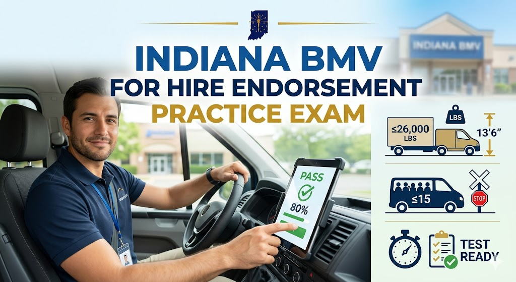 Indiana BMV For Hire Endorsement Practice Test Banner