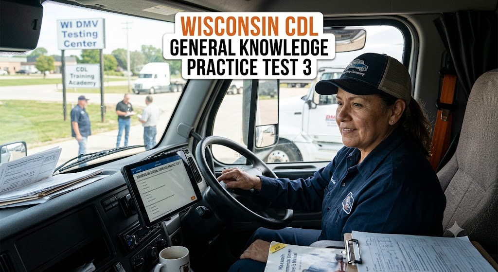Wisconsin CDL General Knowledge Practice 
Test 3 Banner