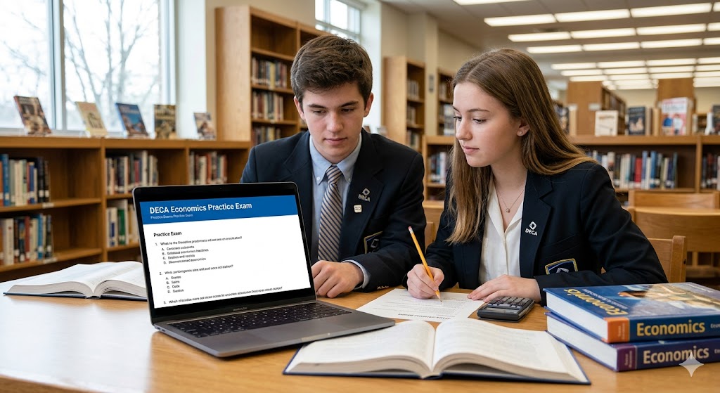DECA Economics Practice Exam Banner