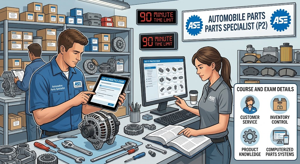ASE Automobile Parts Specialist (P2) Practice Test Banner