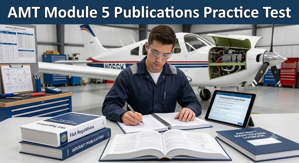 AMT School Module 5 – Publications, Forms, and Records Practice Test Banner