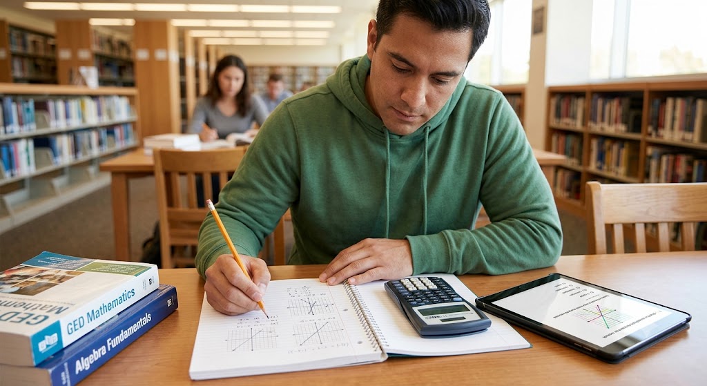 GED Math Practice Test 2: Algebra and Graphs Banner