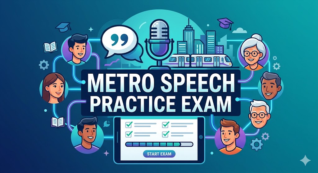 Metro Speech Practice Exam Banner